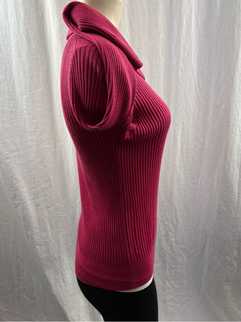 J.Crew Pink Ruffle-collar Ribbed Merino Wool Sweater M - Picture 6 of 11